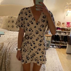 J.O.A floral wrap dress